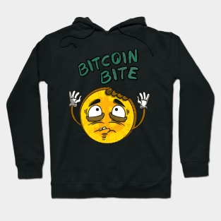 Bitcoin Bite Cryptocurrency Retro Cartoon Coin Hoodie